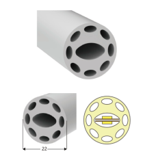 Cena par 1 metru LED Lentas Silikona Profils NEONA Efekta (Caurule) Balta 22mm 360°